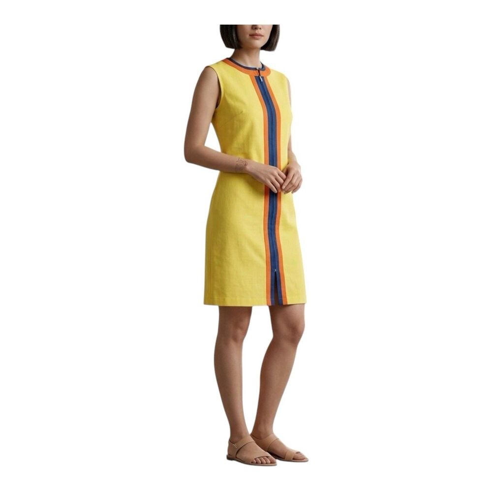 Vintage 60s Philmaid Mod Shift Dress Yellow Orange Blue Colorblock GoGo Retro